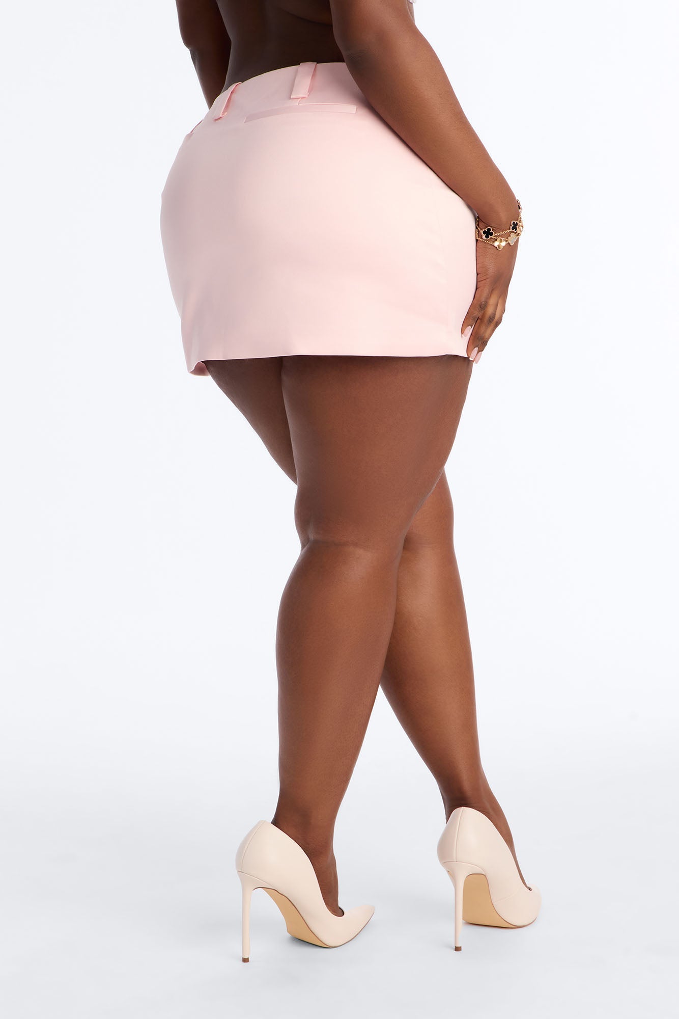 Satin Desire Mini Skirt - Light Pink