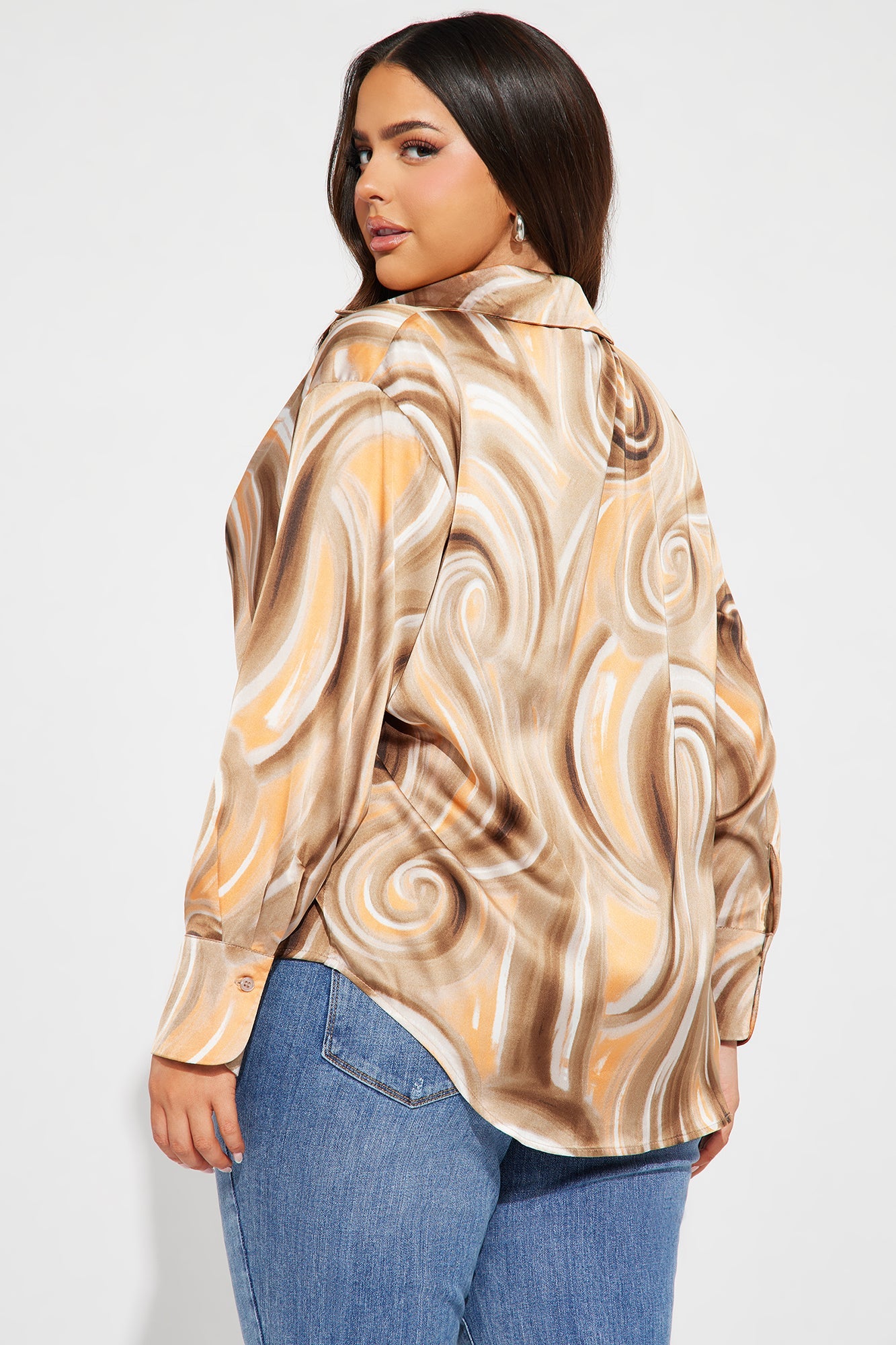 Sycamore Satin Shirt - Brown/combo