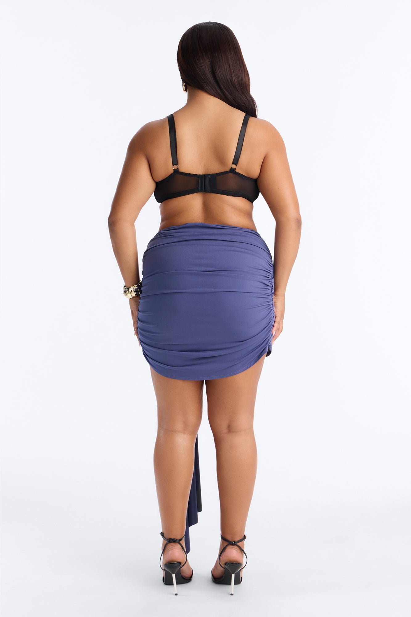 Untamed Draped Mini Skirt - Dusty Blue