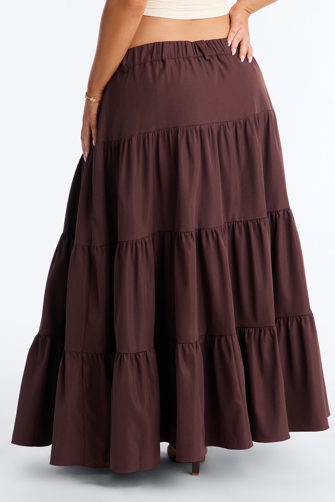 Marina Tiered Maxi Skirt - Chocolate
