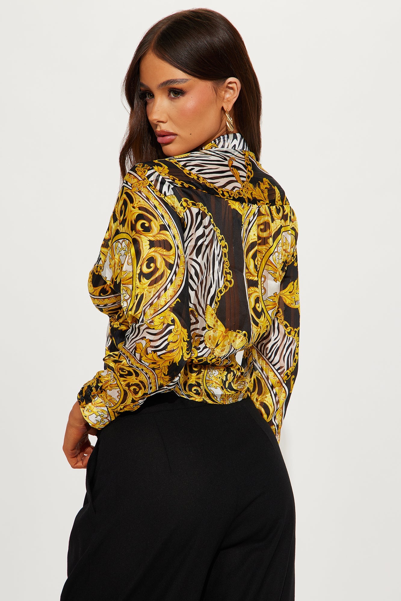 A Touch Of Royalty Baroque Blouse - Black/combo