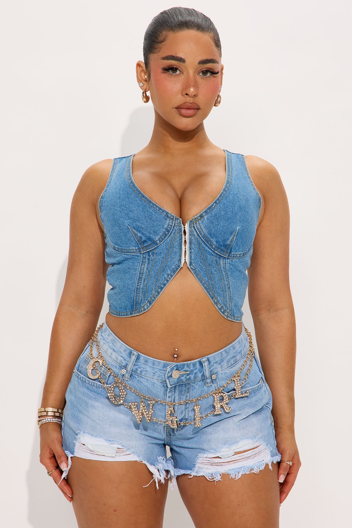 Cowgirls Do It Better Chain Belt - Gold