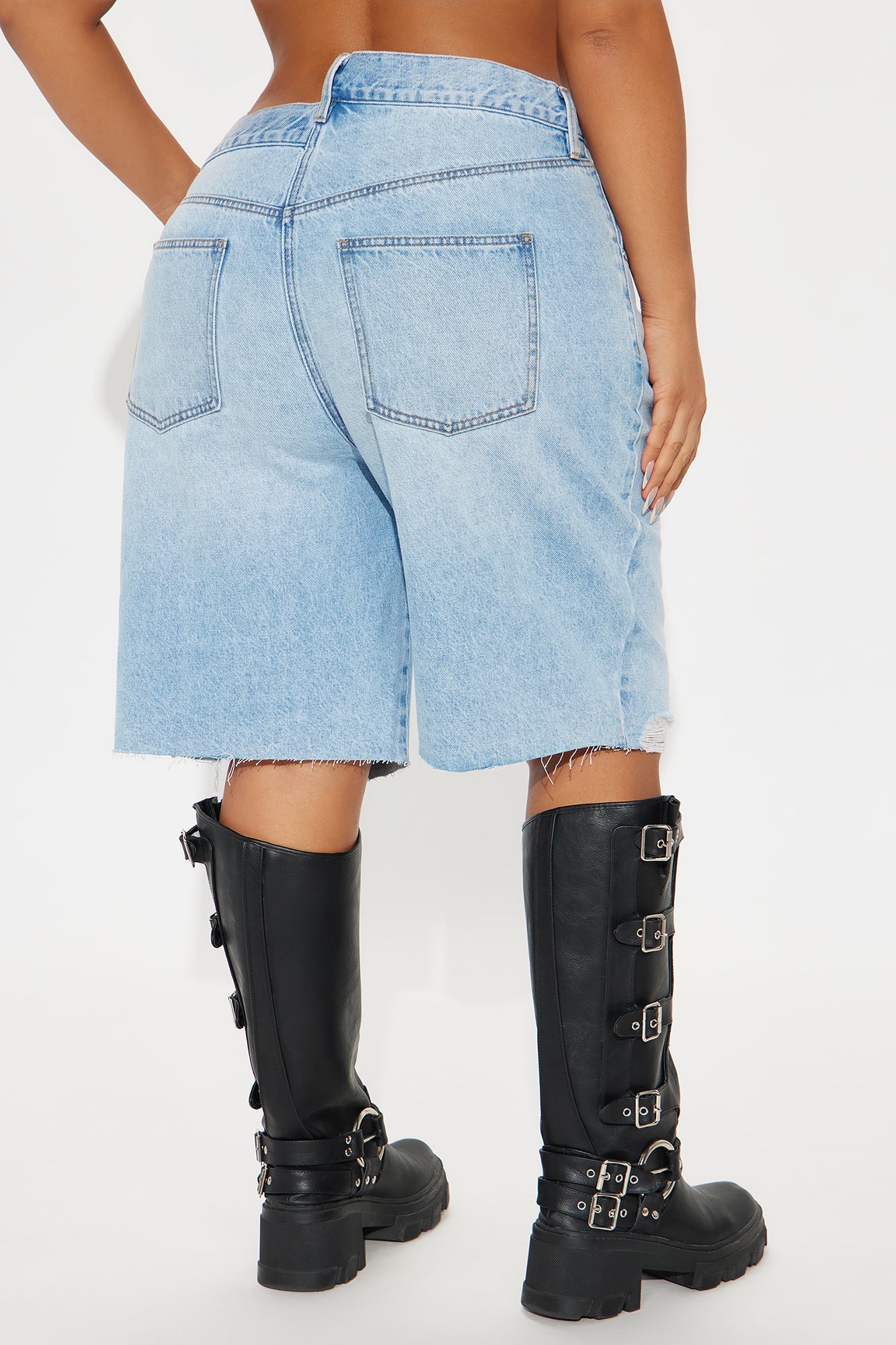 The Crossover Baggy Denim Jorts - Light Wash