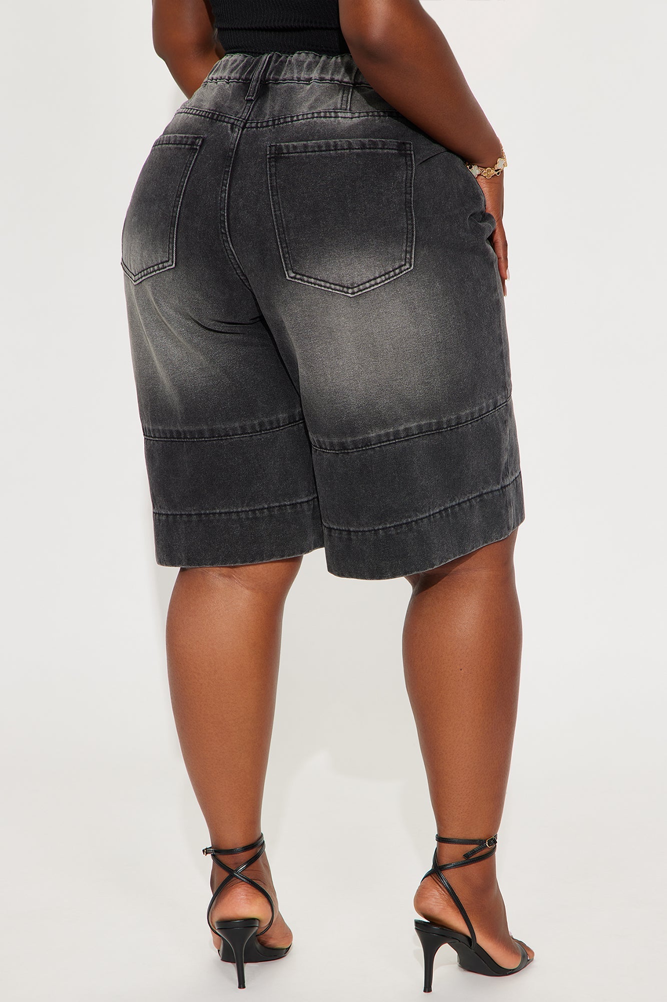 Keeping It Cool Denim Jorts - Black Wash
