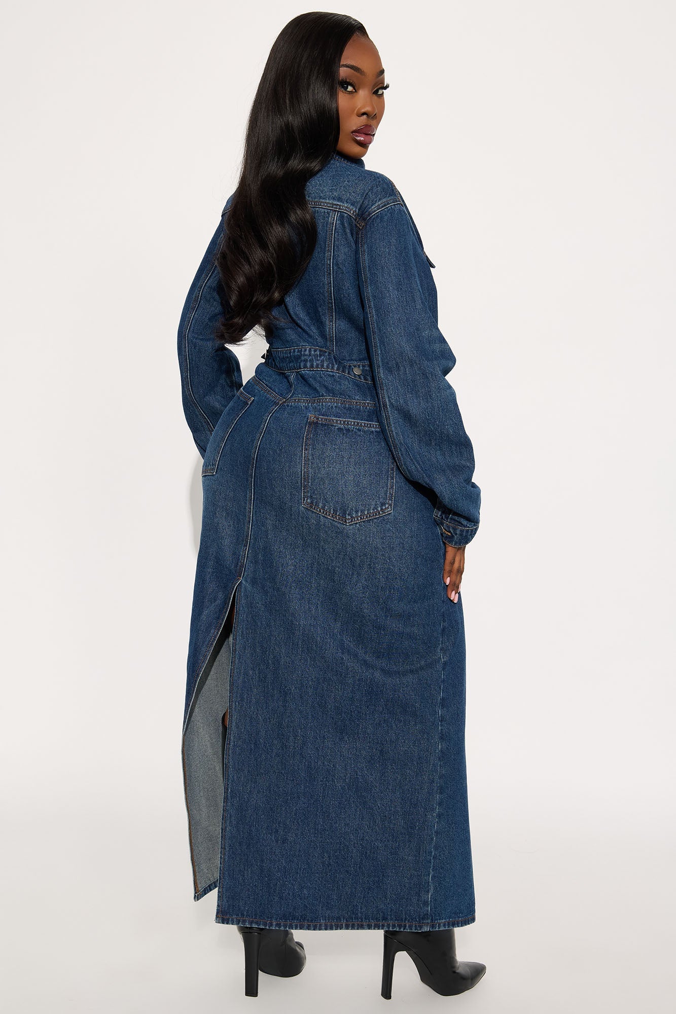 Making Moves Denim Trench Coat - Medium Wash