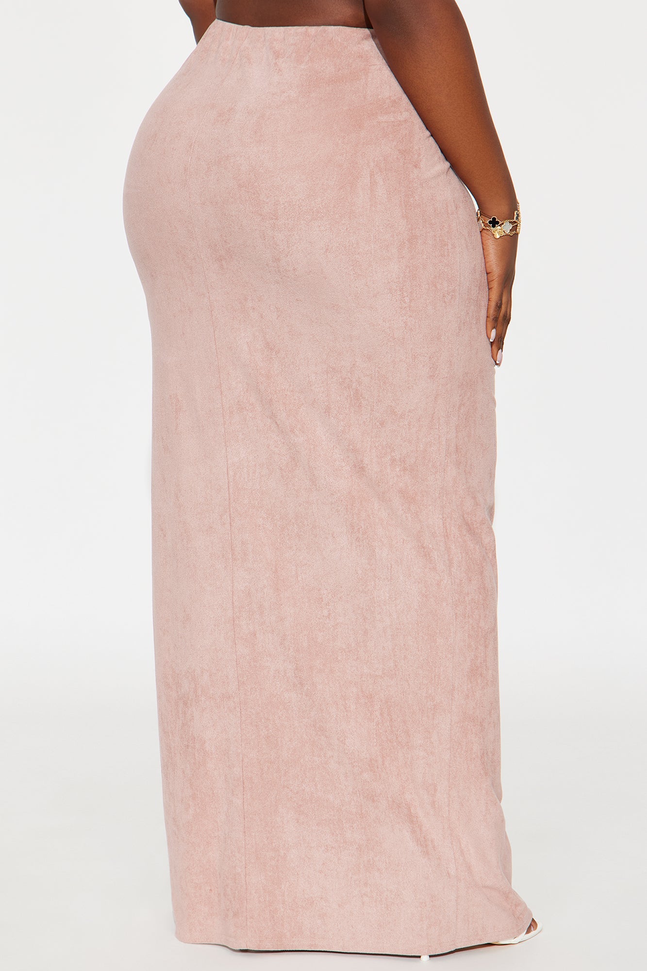 Peyton Low Rise Faux Suede Maxi Skirt - Mauve