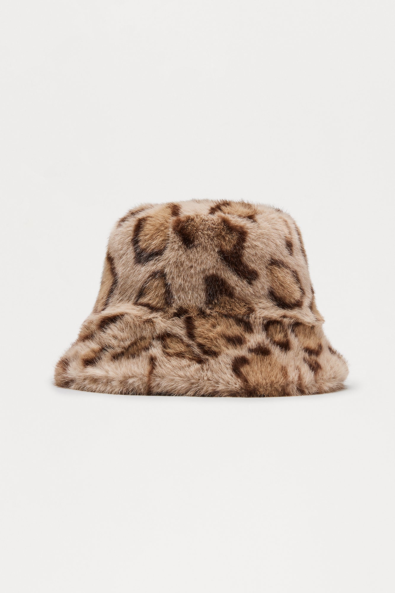 Hard To Miss Faux Fur Bucket Hat - Taupe/combo