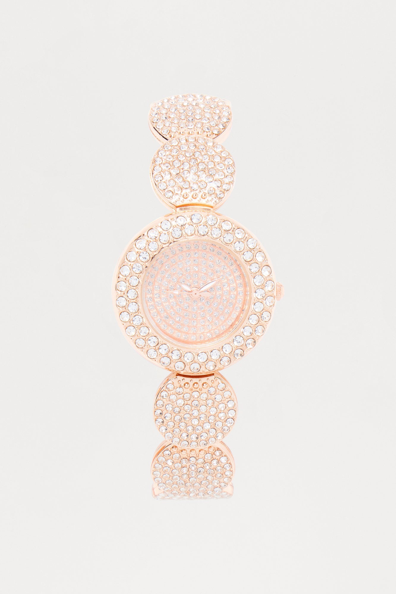 My Way Rhinestone Trim Embellished Skinny Watch - Gold