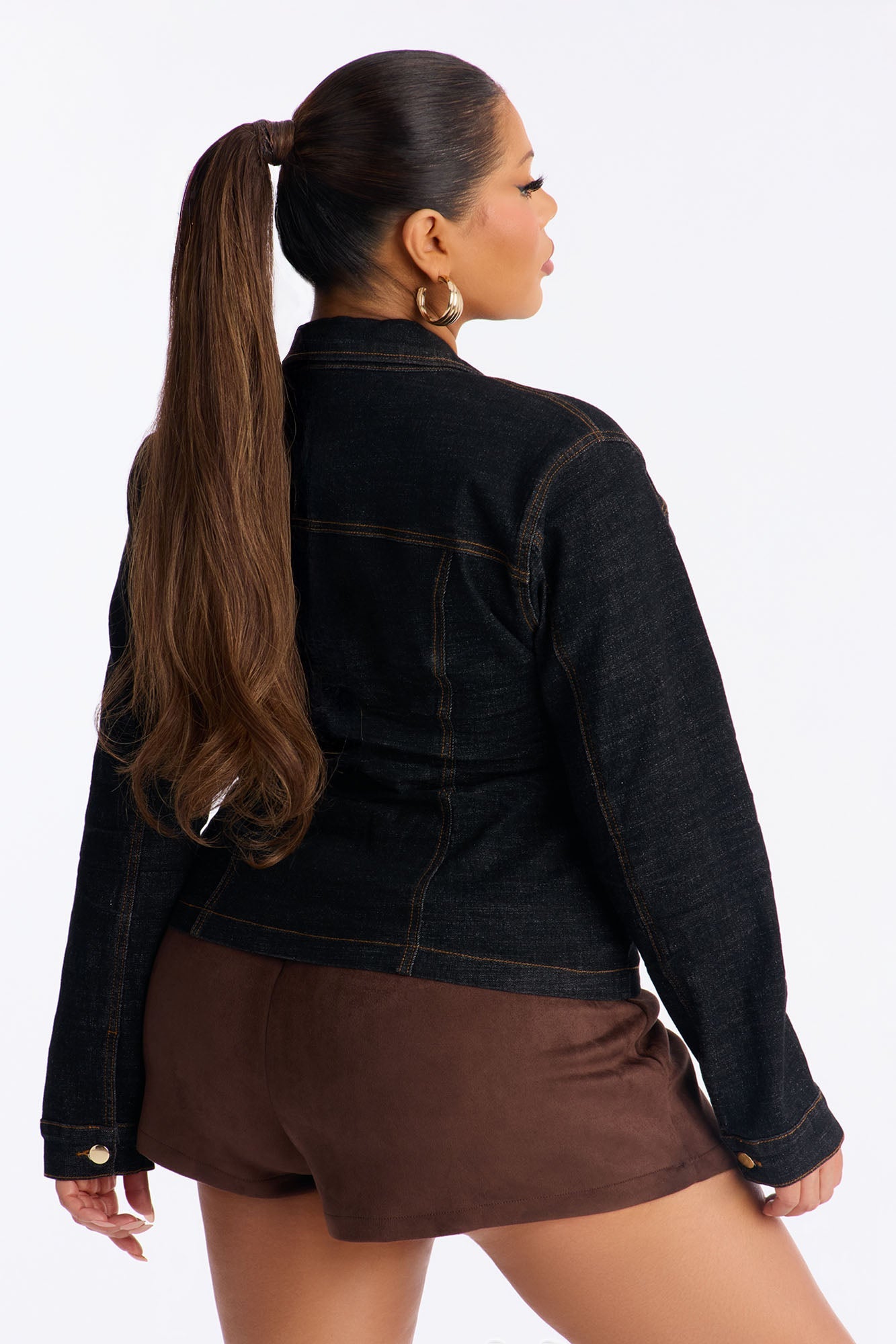 Dearest Darling Shaped Denim Jacket - Black Wash