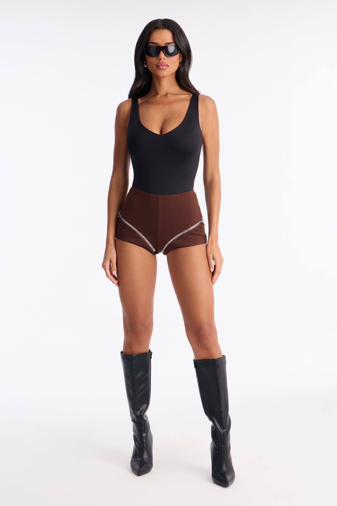 Still Got It Zipper Micro Short - Chocolate