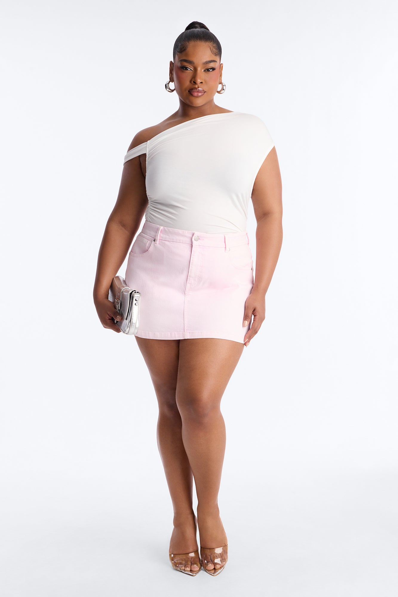 Harper Twill Mini Skirt - Light Pink