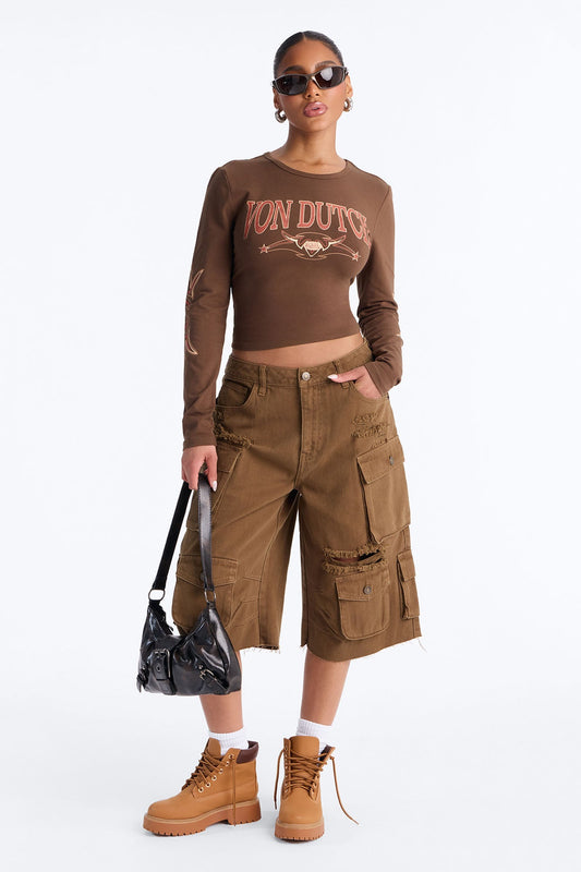 Don't Make Me Wait Cargo Bermuda Short - Olive