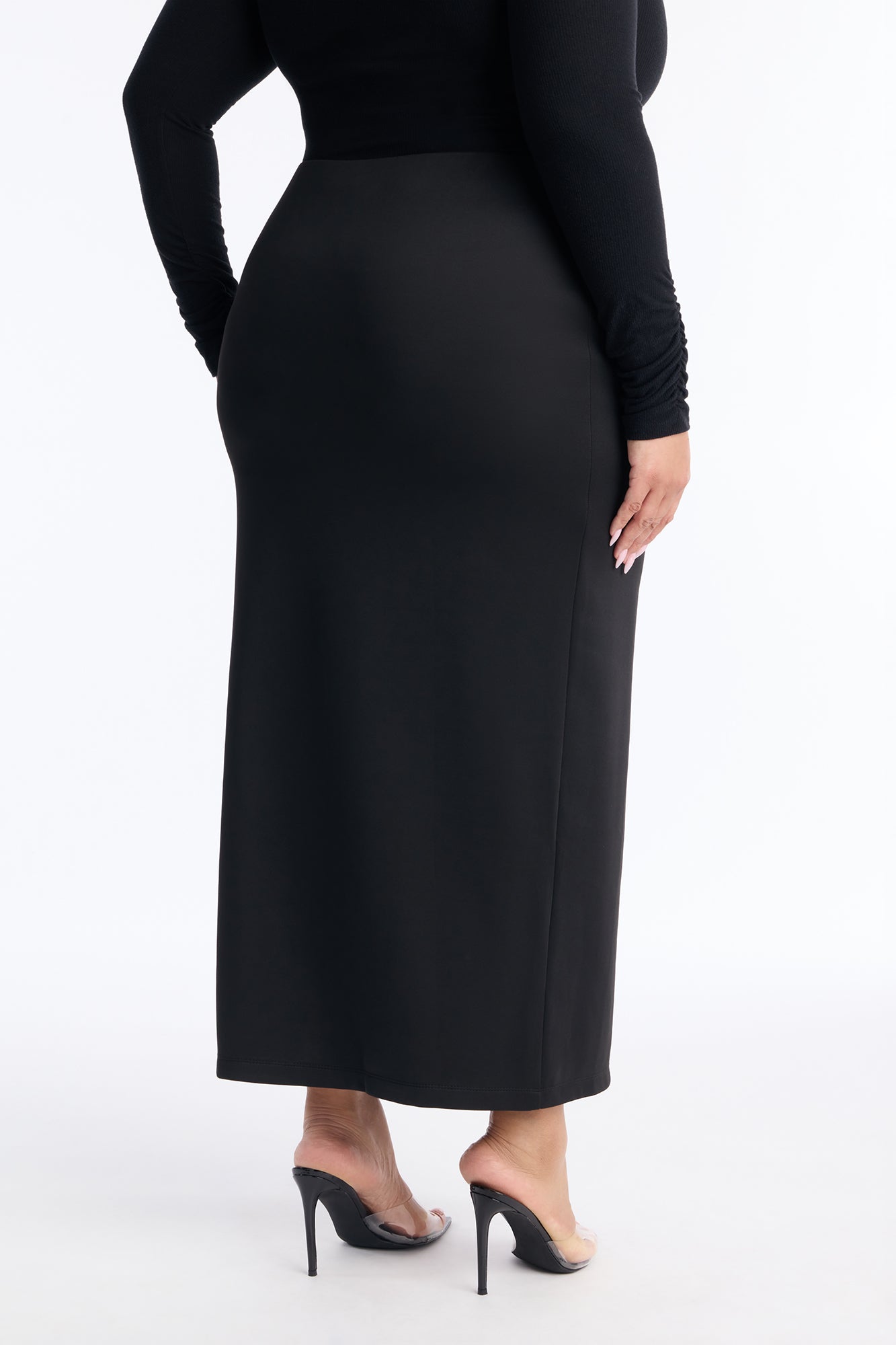 Danielle Scuba Column Maxi Skirt - Black