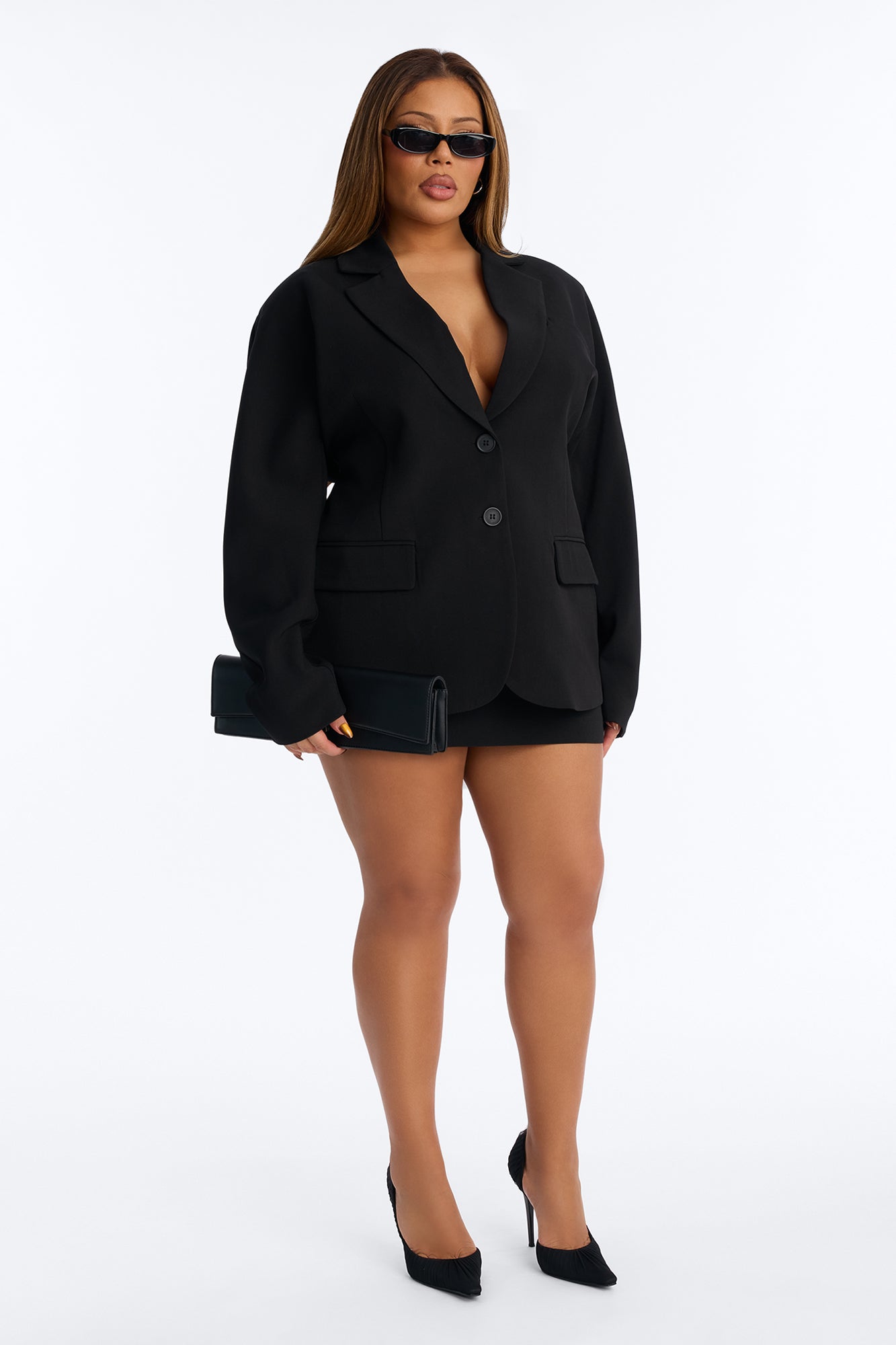 Power Play Crepe Mini Skirt - Black