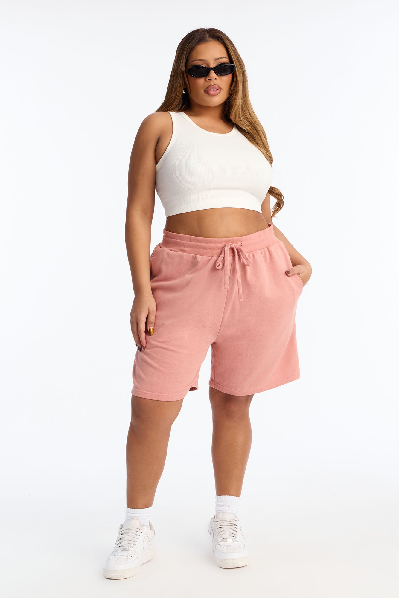 Here To Lounge Sweatshorts - Mauve