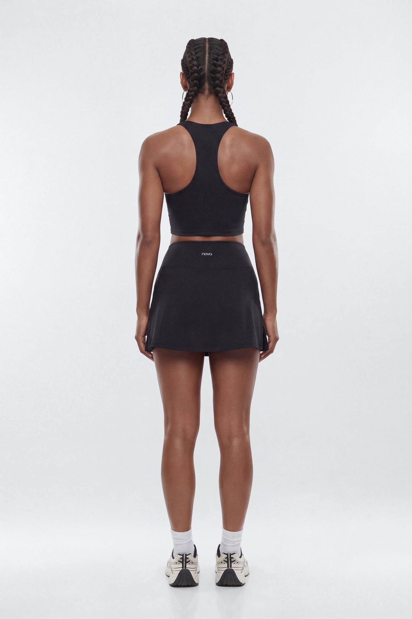 CloudForm™ Front Wrap Sports Mini Skort - Black
