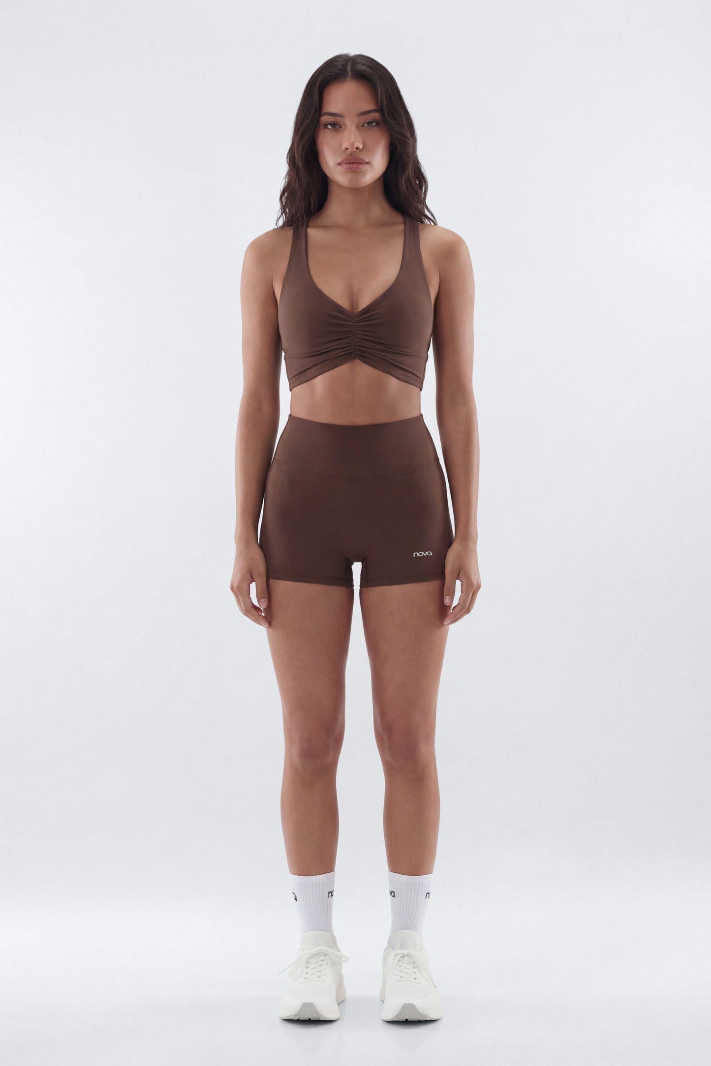 CloudForm™ 3″ Invisible Scrunch Biker Short - Brown