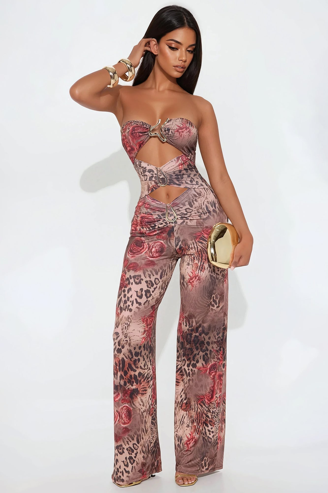 Buy Me A Drink Jumpsuit - Brown/combo