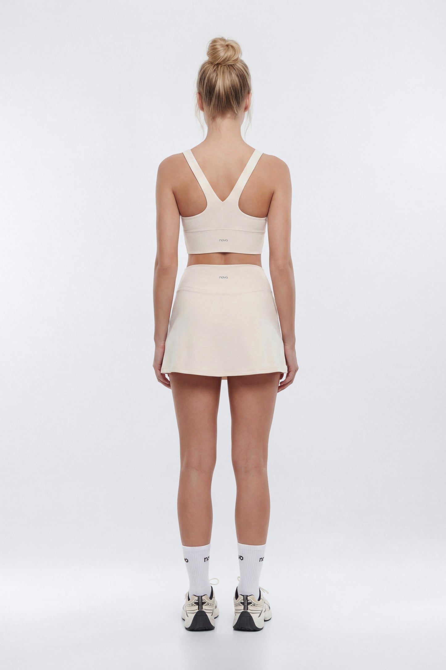 CloudForm™ Front Wrap Sports Mini Skort - Beige