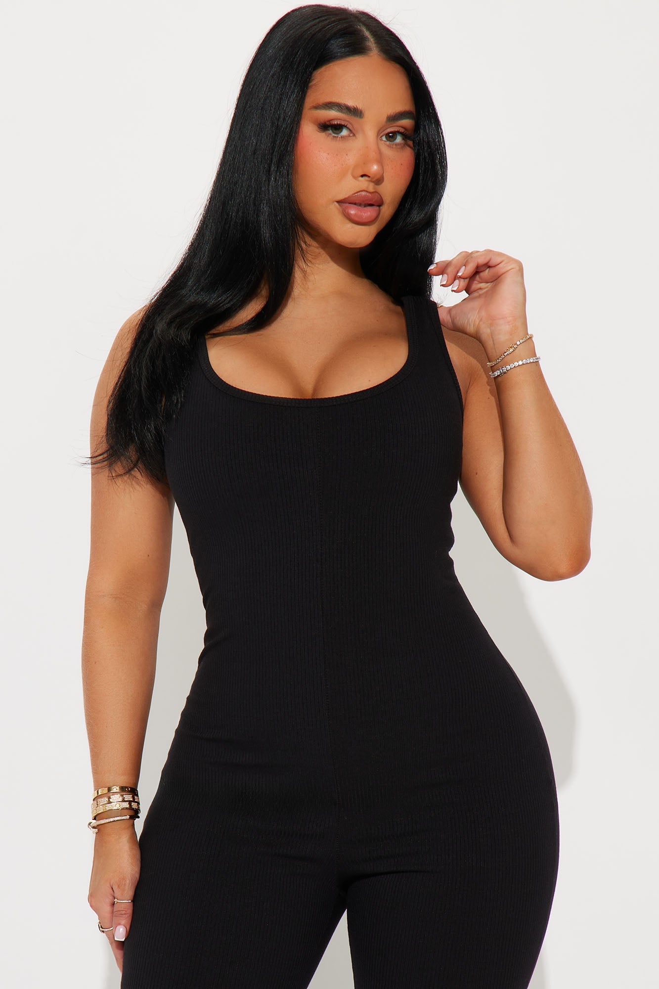 Bronte Heavy Ribbed Jumpsuit - Black