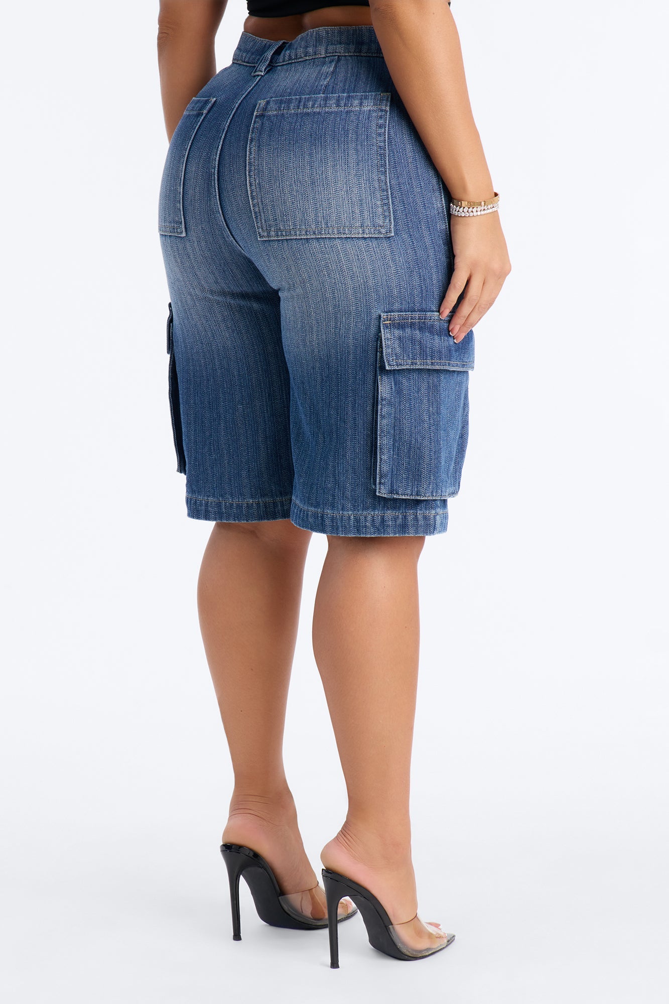 Lyon Cargo Denim Jorts - Medium Wash