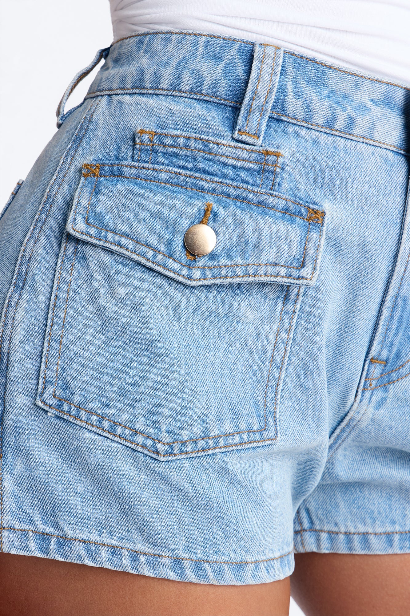 Carolina High Rise Denim Shorts - Medium Wash