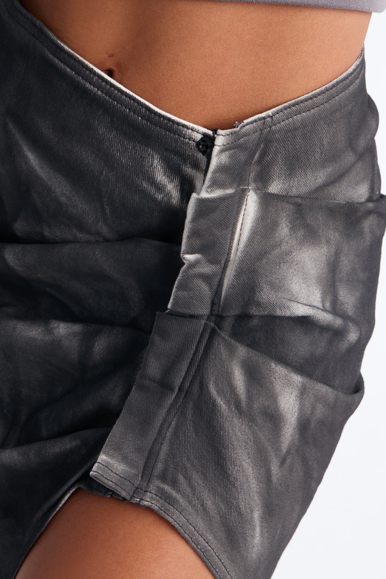 The Main Attraction Washed Ruched Maxi Skirt - Dark Grey