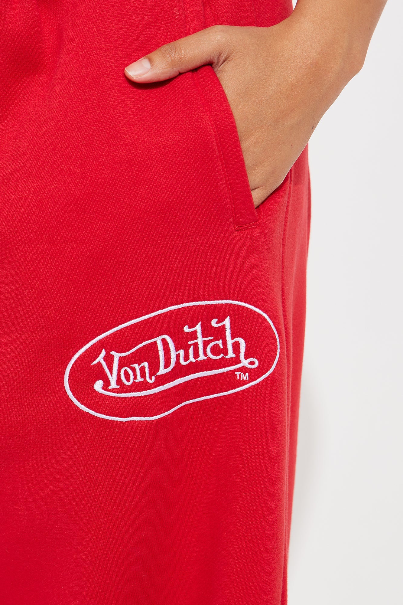 Von Dutch Timeless Wide Leg Pant - Red/White