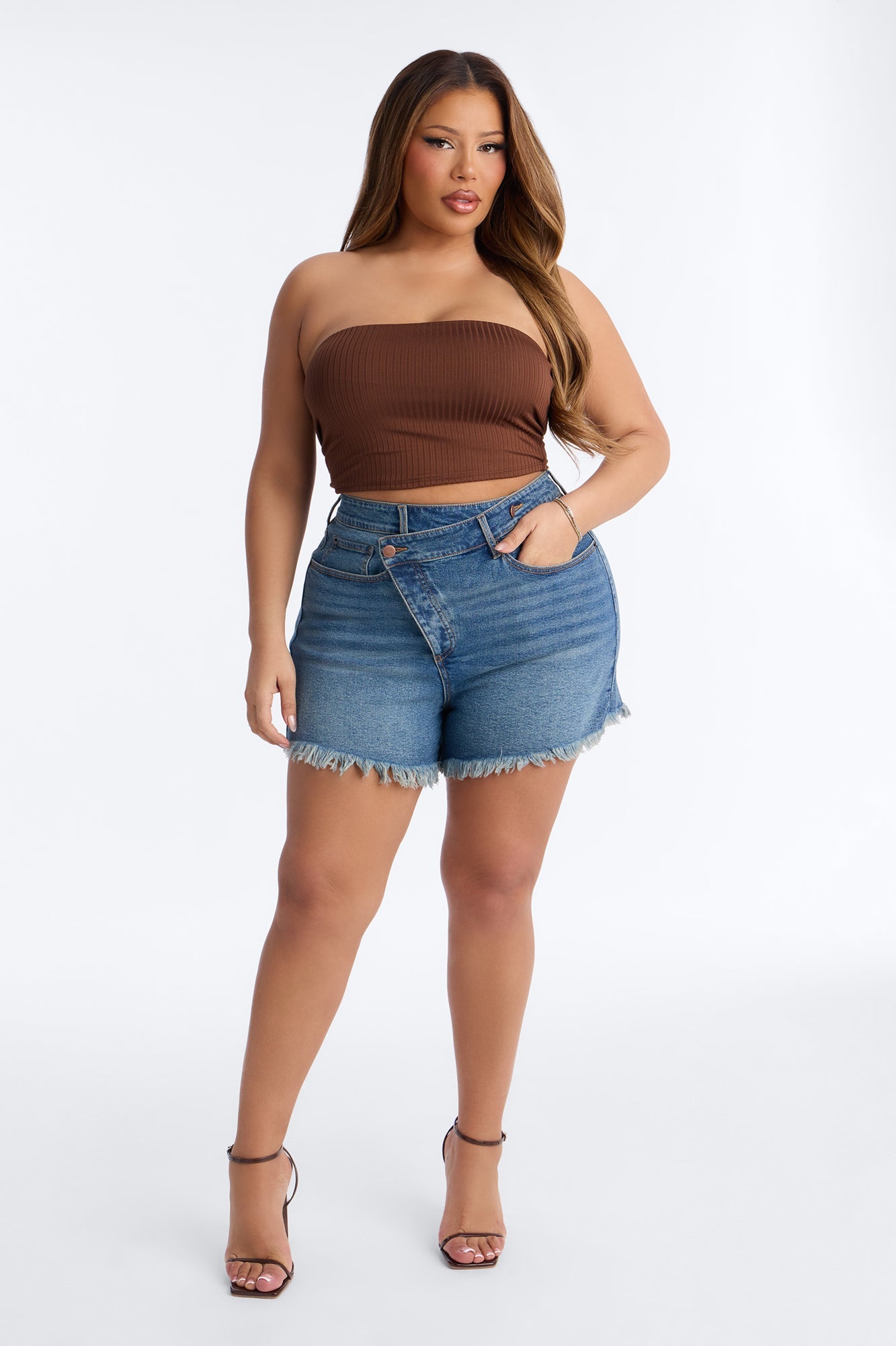 Salinas Crossover Stretch Denim Shorts - Vintage Wash