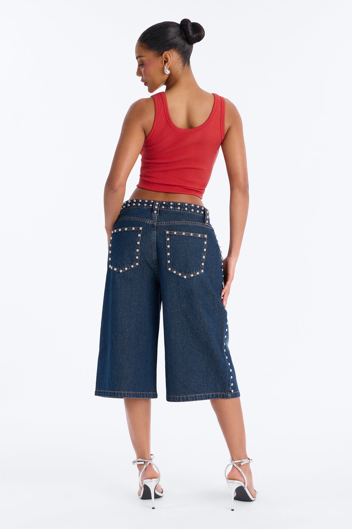 City Line Studded Denim Jorts - Vintage Wash