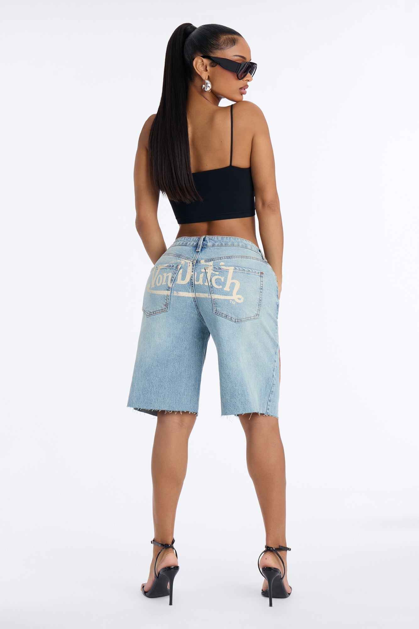 Von Dutch Inferno Denim Shorts - Medium Wash