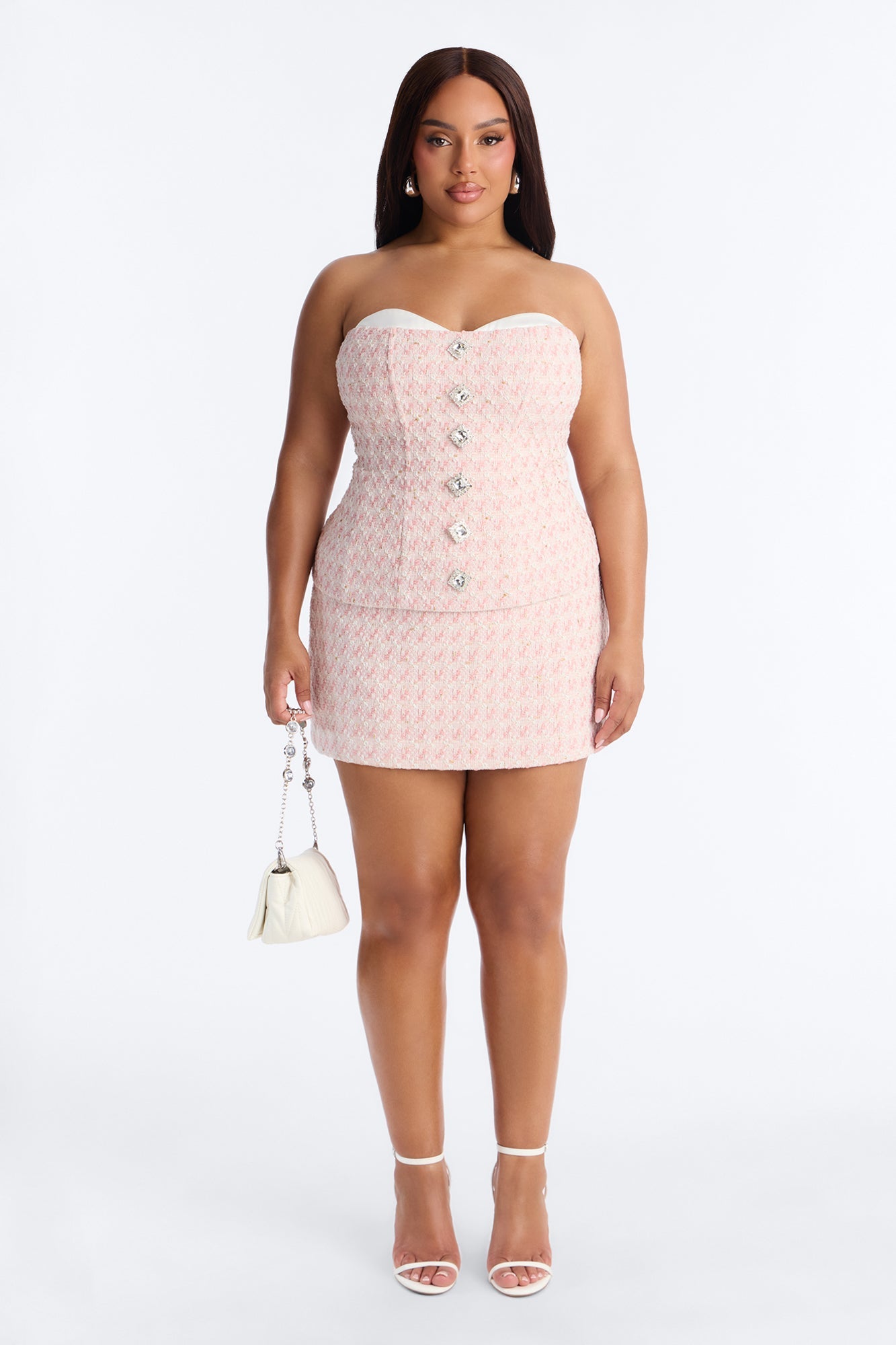 Tweed Romance Mini Skirt - Pink/combo