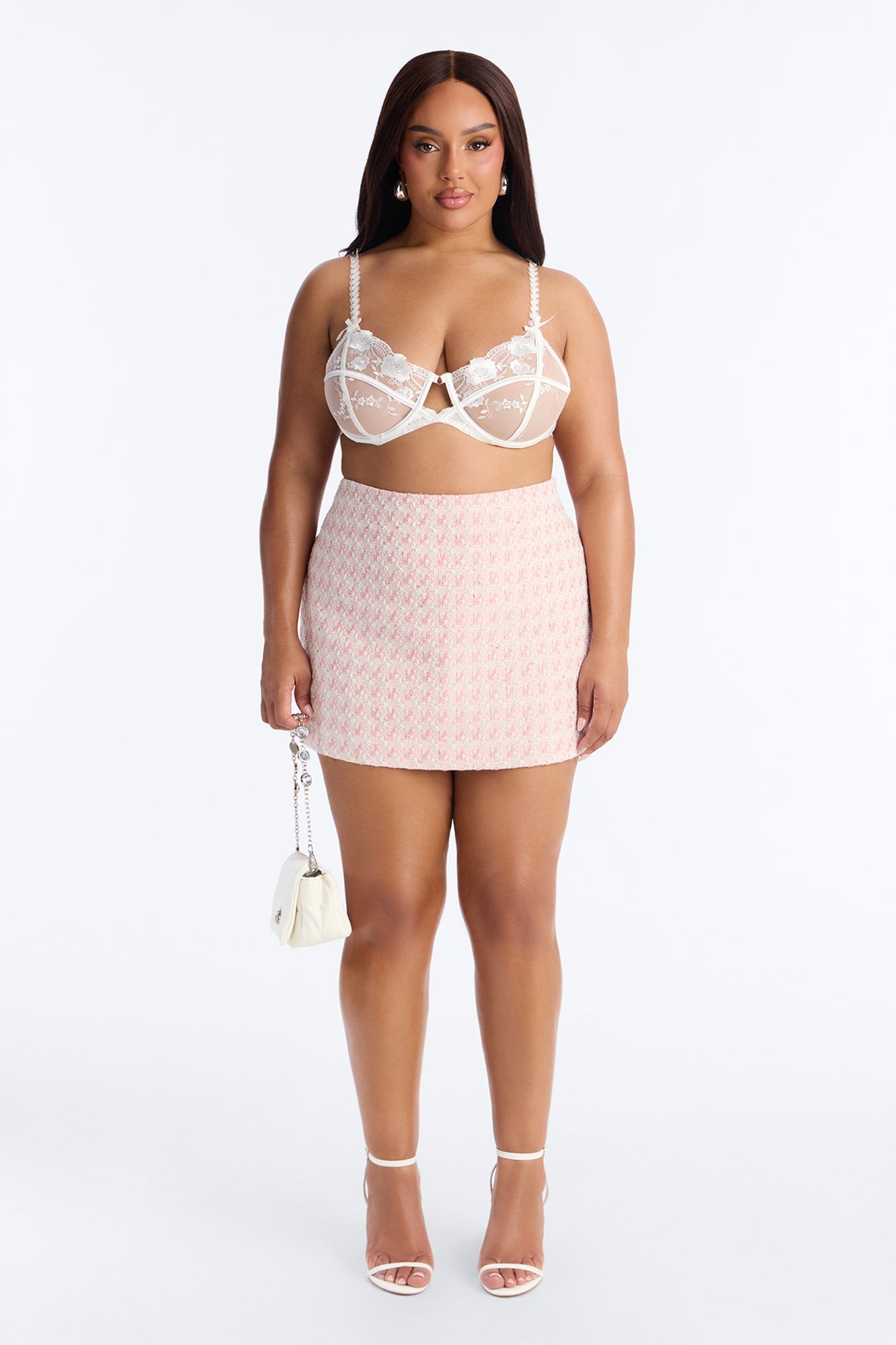 Tweed Romance Mini Skirt - Pink/combo