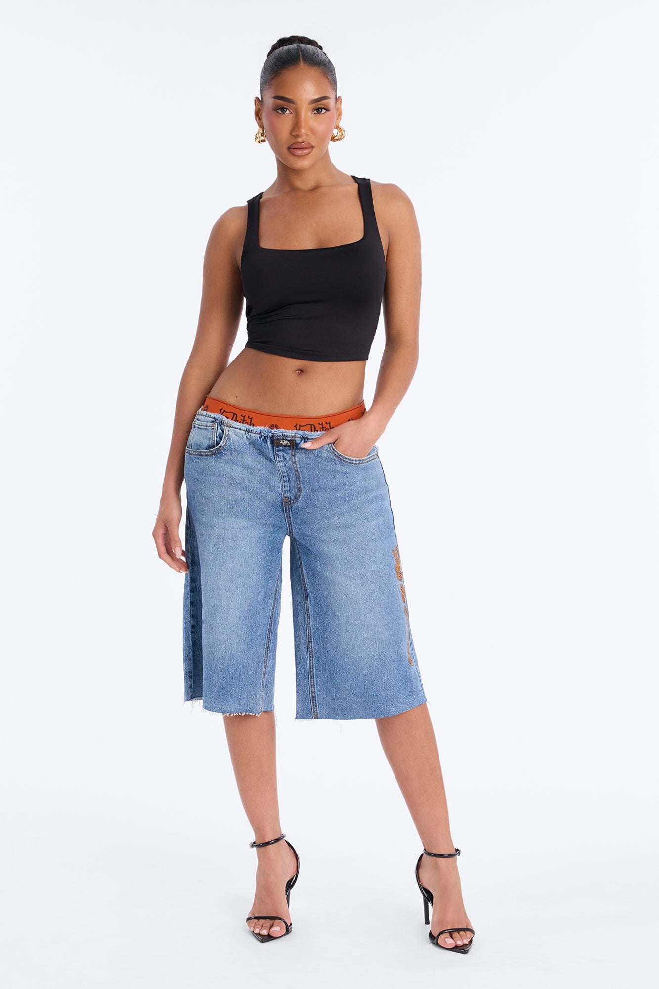 Von Dutch Boxer Denim Jorts - Medium Wash