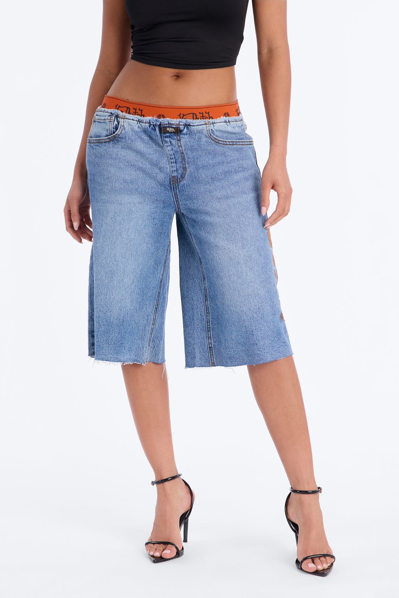 Von Dutch Boxer Denim Jorts - Medium Wash