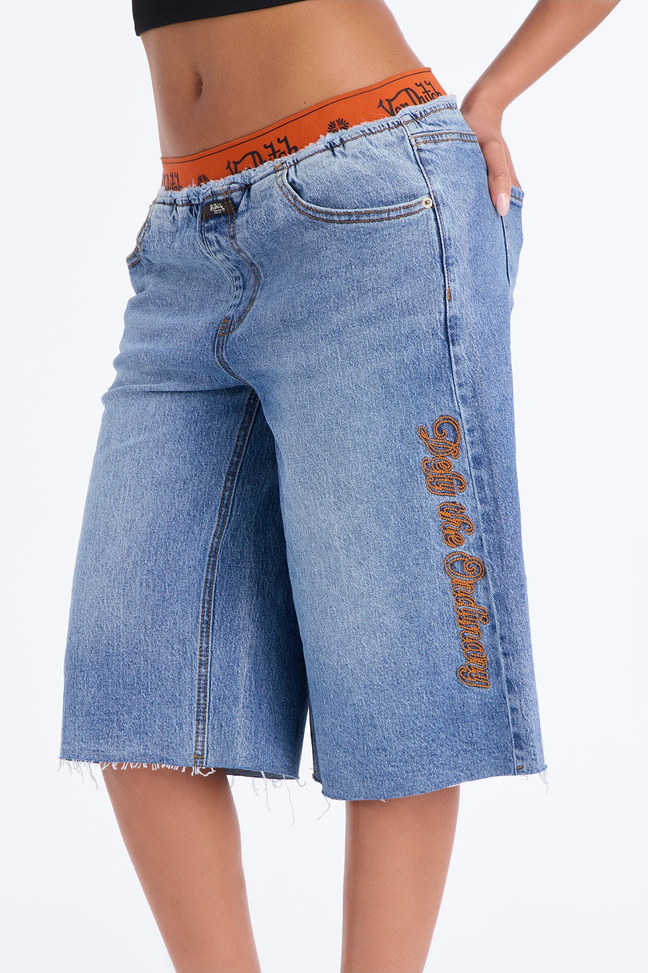 Von Dutch Boxer Denim Jorts - Medium Wash