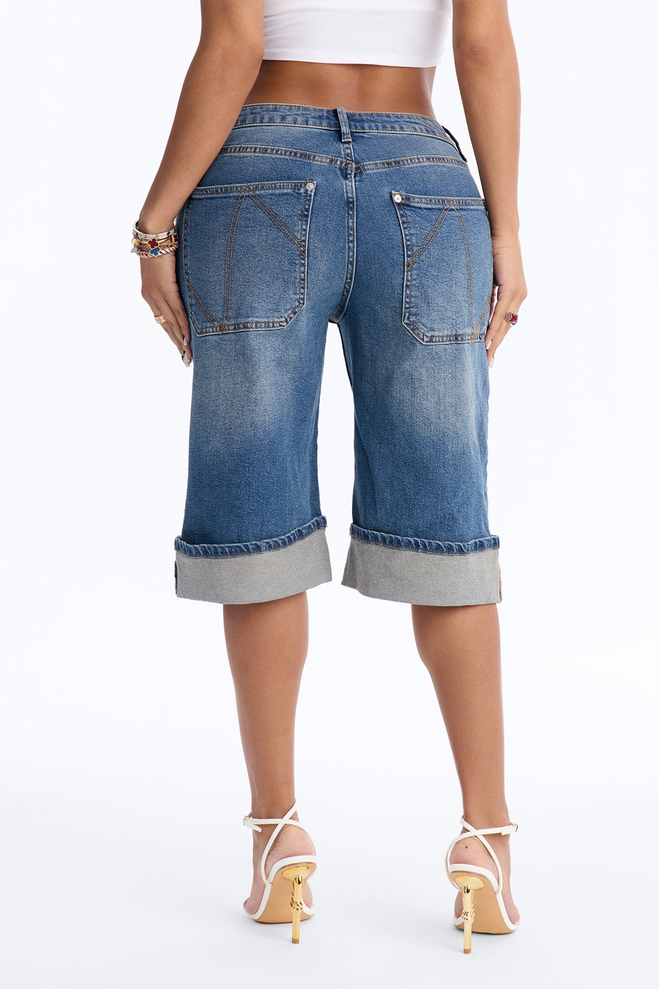 On Deck Cuffed Denim Jorts - Vintage Wash