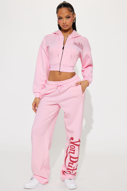 Von Dutch Wide Leg Pant - Light Pink