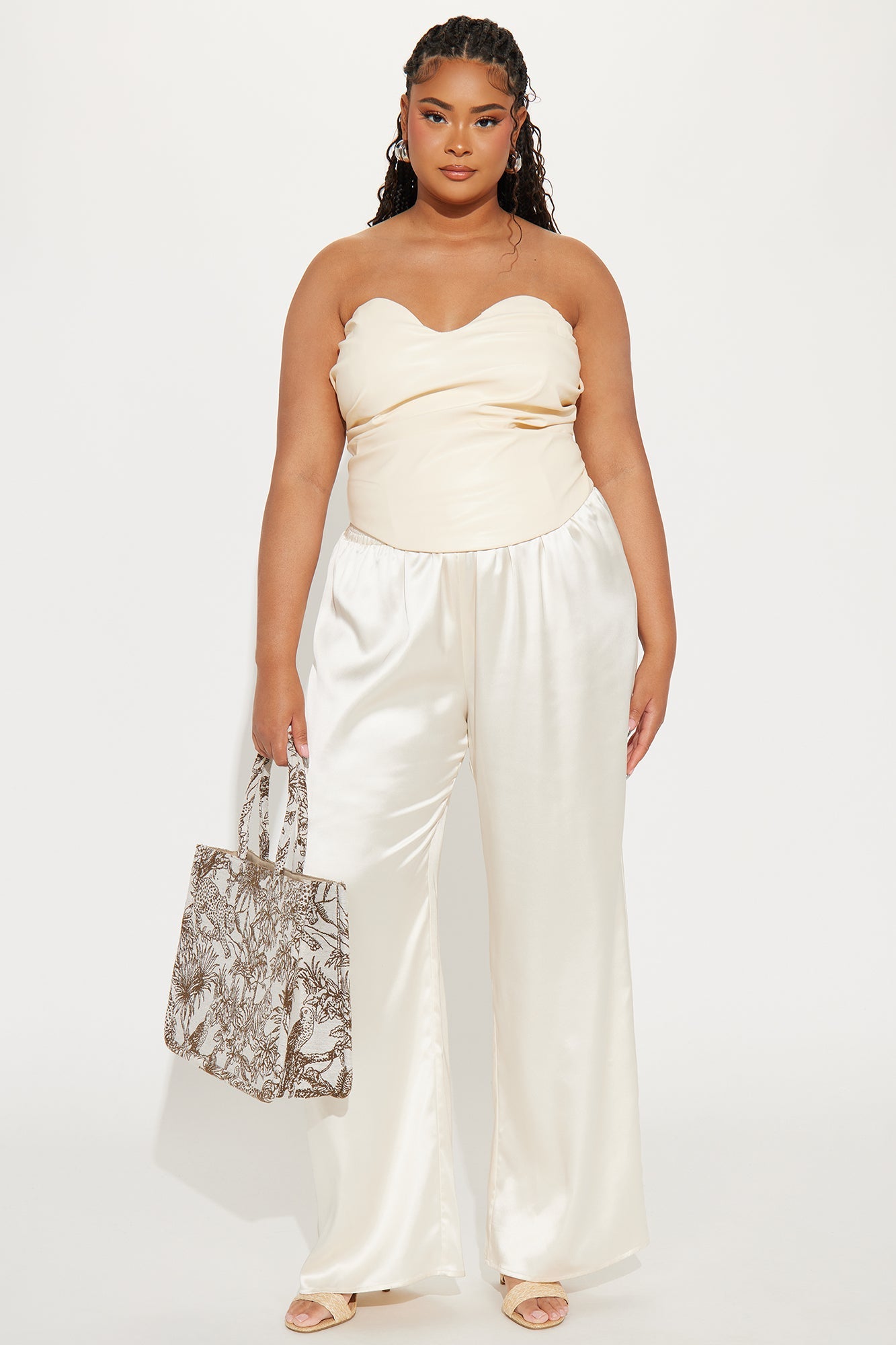 Catching Looks Faux Leather Top - Cream