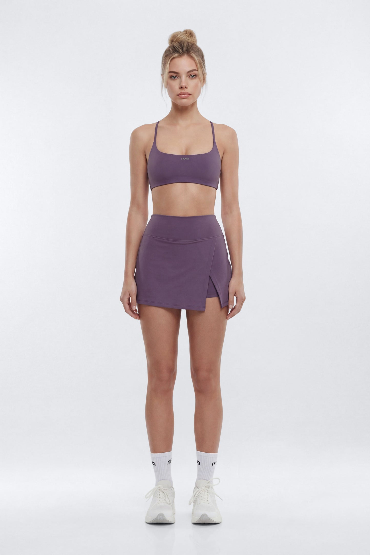 CloudForm™ Front Wrap Sports Mini Skort - Iris