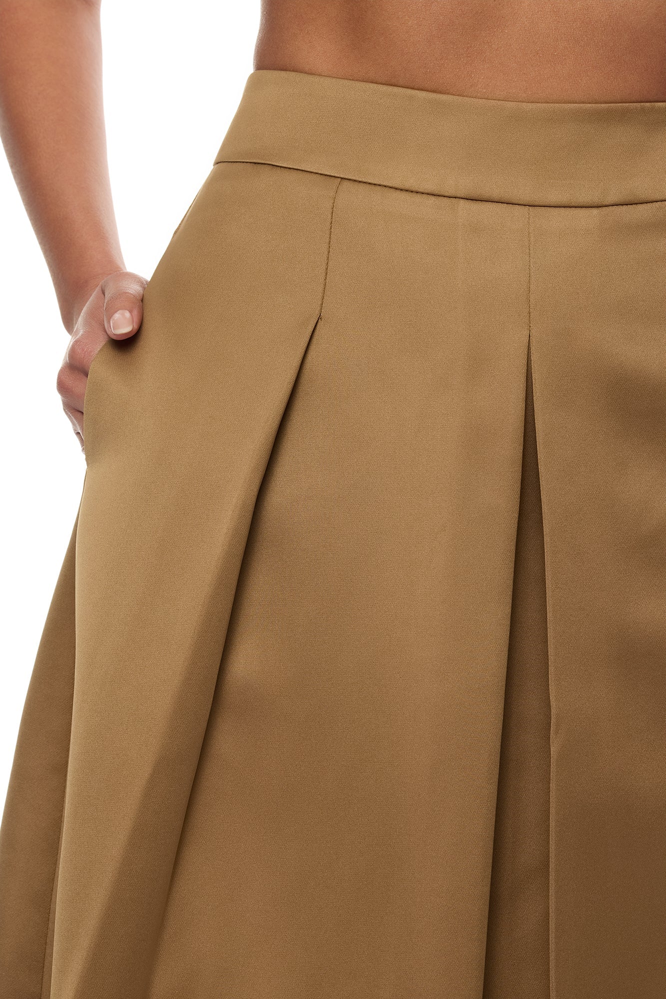 Kamila Pleated Midi Skirt - Olive