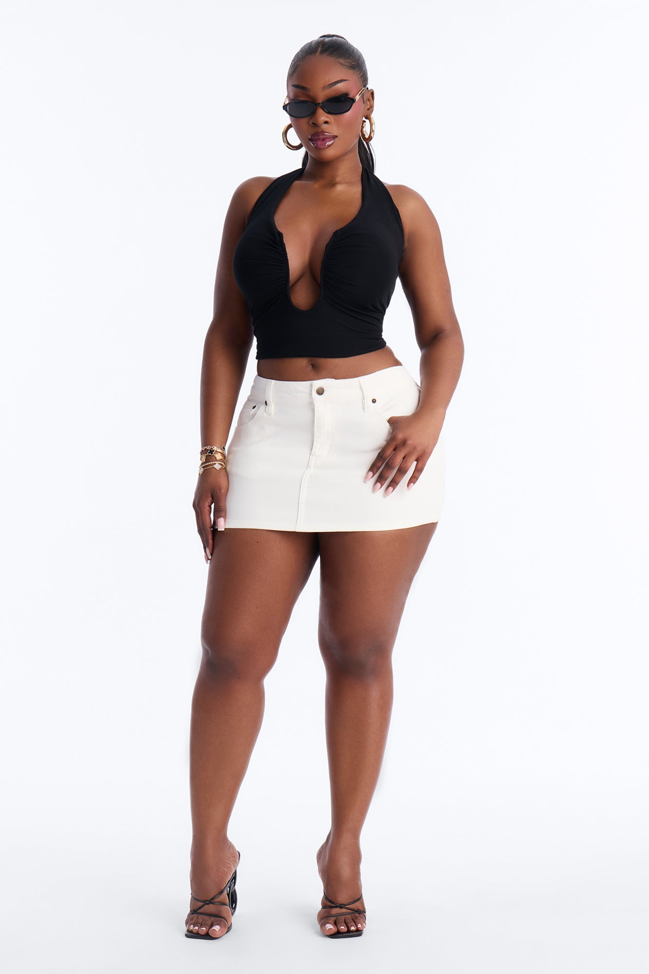 The OG Denim Micro Mini Skirt - White Wash