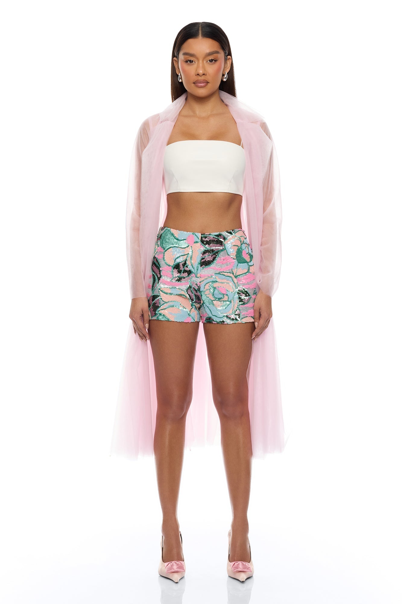 Leah Sequin Hot Short - Multi Color