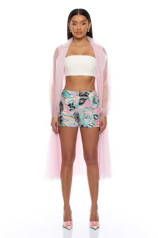 Leah Sequin Hot Short - Multi Color