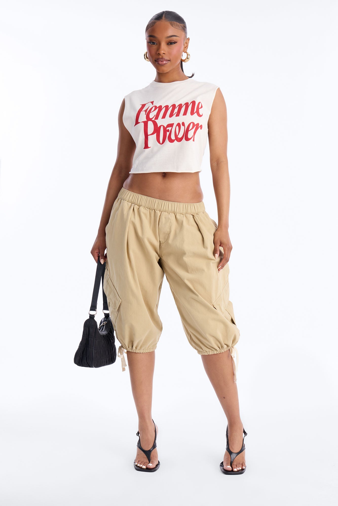 Carter Twill Cargo Bubble Hem Bermuda Short - Khaki