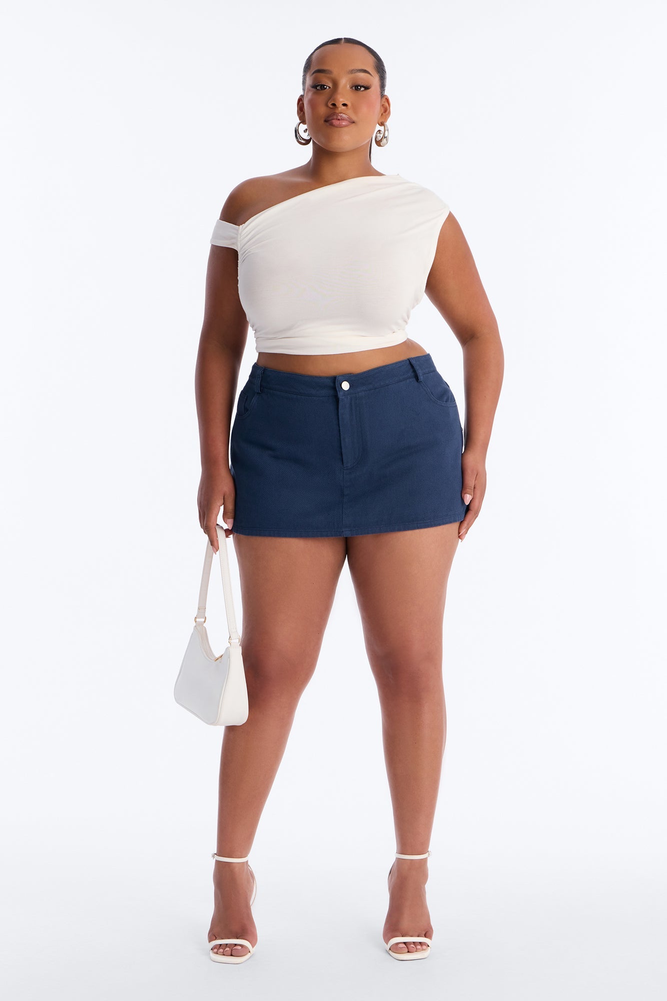 Friday Night Lights Studded Twill Mini Skort - Navy