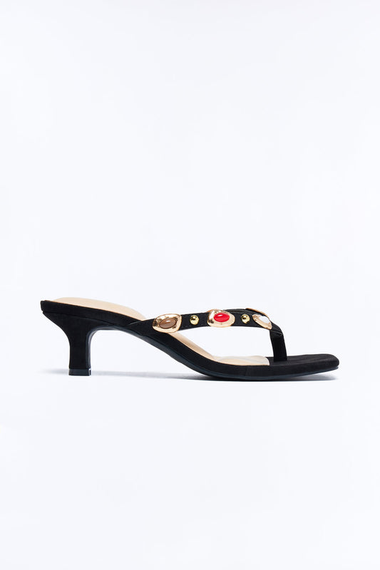Aaron Stone Kitten Heels - Black