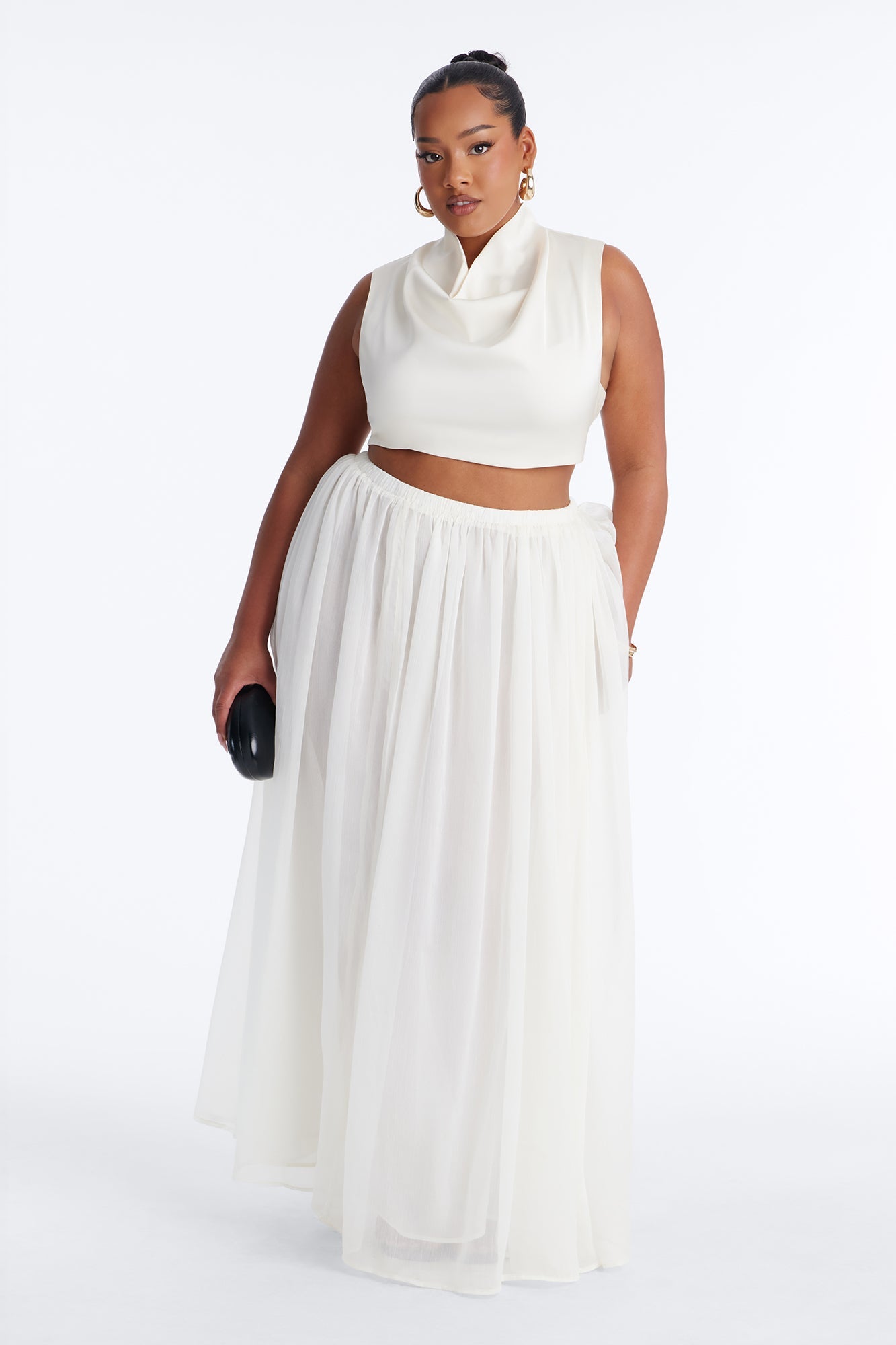 Lost In A Romance Chiffon Maxi Skirt - Cream