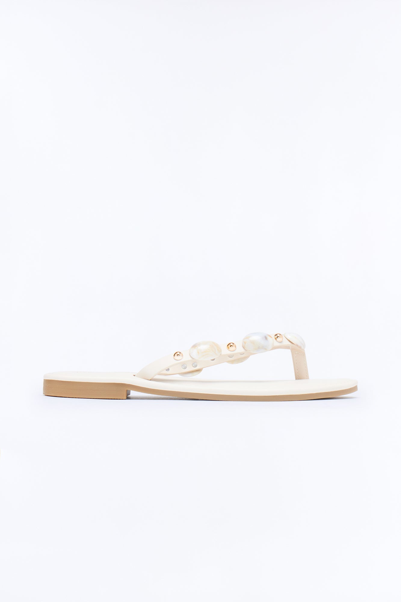 Amalfi Beaded Flip Flops - Ivory
