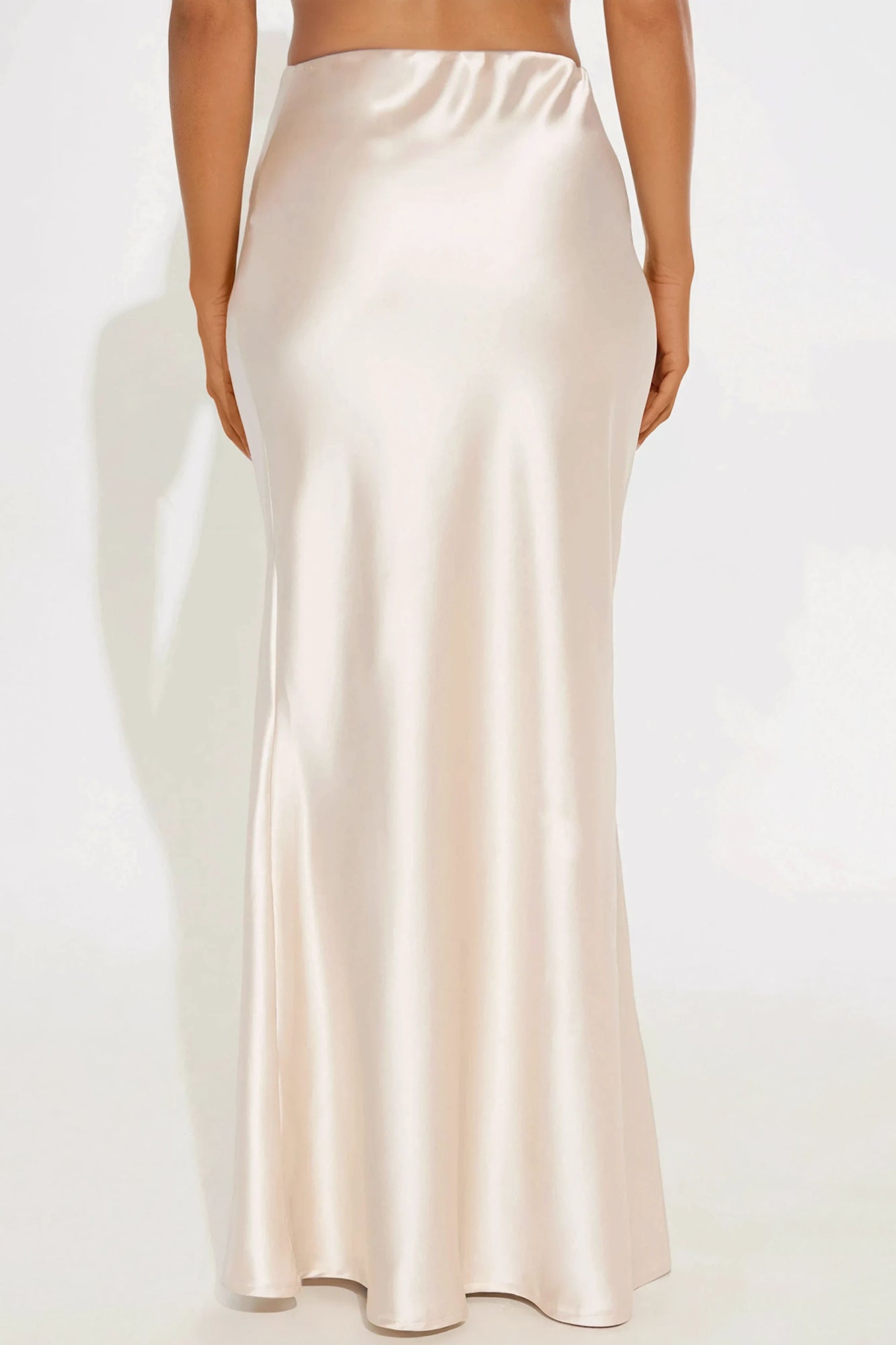 Aurora Satin Maxi Skirt - Cream